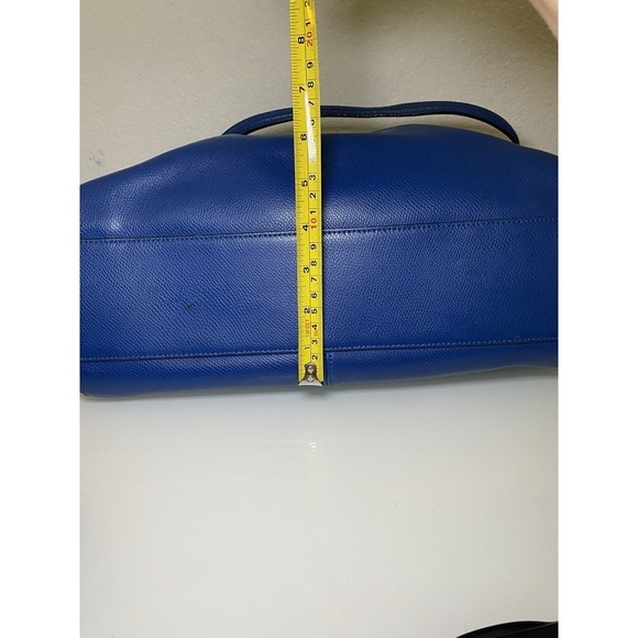 Coach F36606 Christie Carryall Crossbody HandBag Purse Blue Crossgrain Leather - Picture 9 of 16